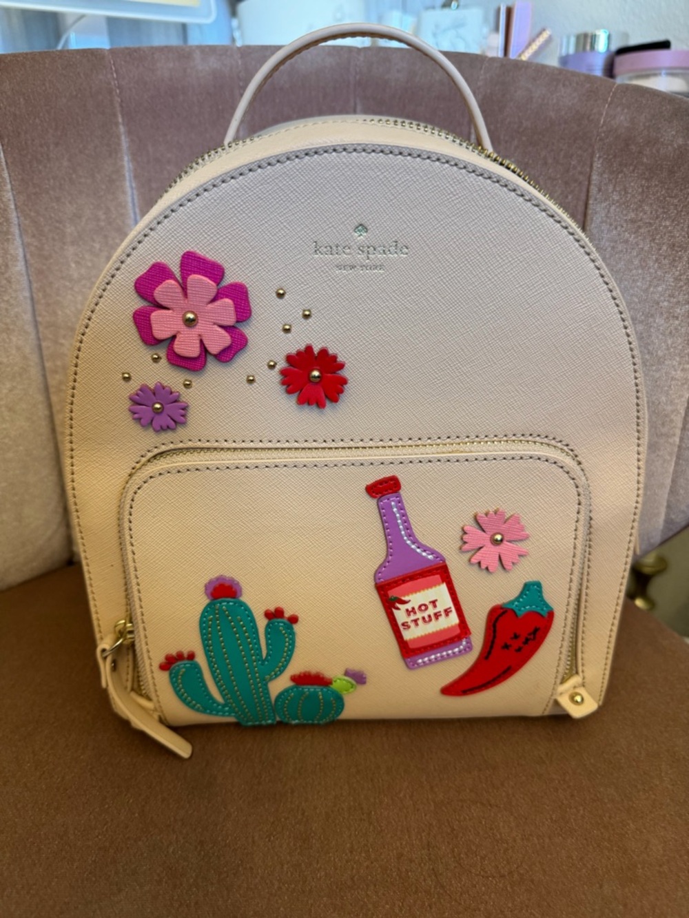 kate spade Cream Floral & Patchwork Mini Backpack